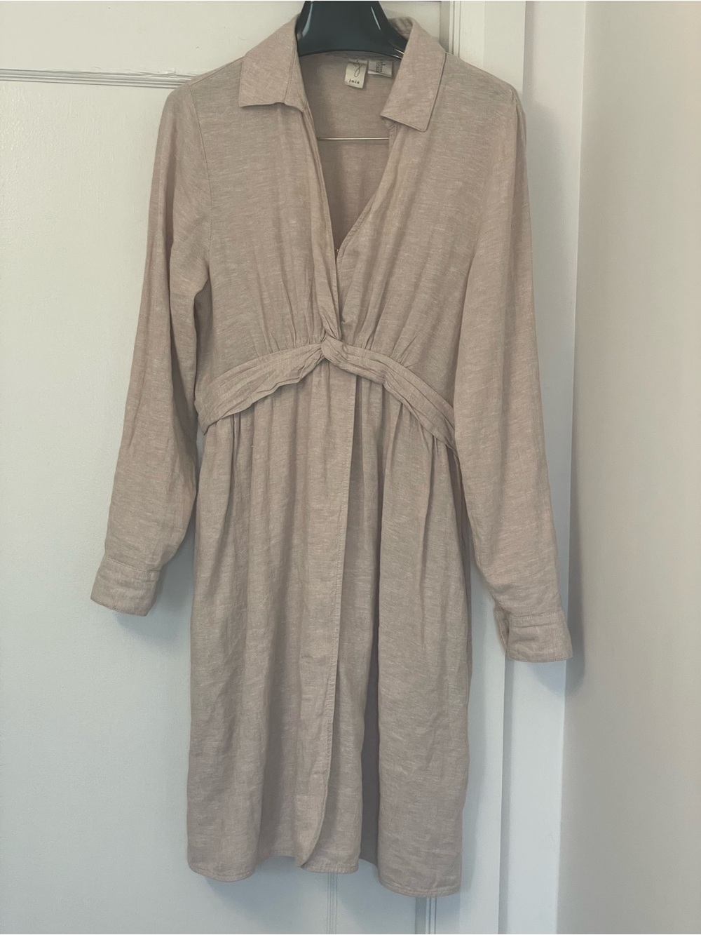 Joie Beige Knit Midi Dress with Wrap Detail